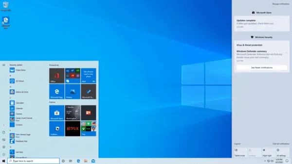 Windows 桌面操作系统界面